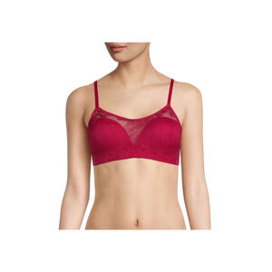 Le Mystere Stretch Lace Wireless Bra Merlot Size 34C